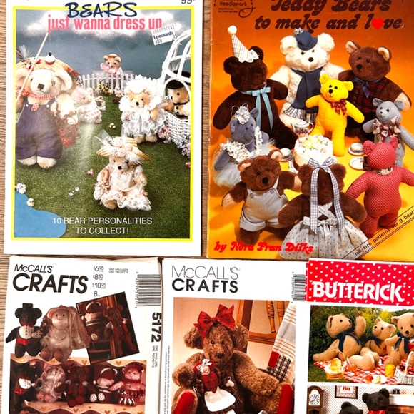 11 VTG Teddy Bear Doll Craft Patterns Butterick McCall's Plush Stuffed Animals - Picture 5 of 6